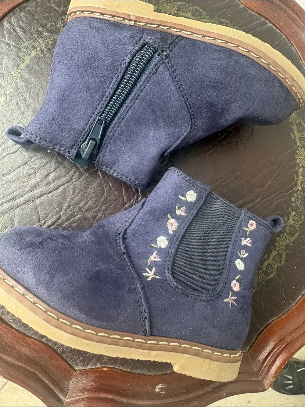 Wonder Nation Toddler Blue Faux Suede Booties Size 6